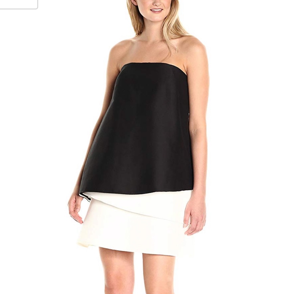 Halston Heritage‎ Strapless Color Block Dress